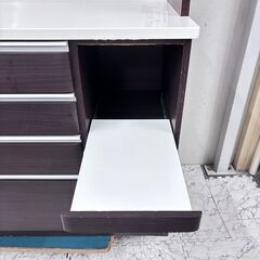  21663  2枚ガラス キッチンボード 幅120cm NITORI   ◆大阪市内・東大阪市他 6,000円以上ご購入で無料配達いたします！◆ ※高槻・枚方方面◆西宮・尼崎方面◆生駒方面　それぞれ条件付き無料配送あり！            の画像