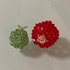 本物　りんご　swarovski メロン　スワロフスキー　りんご　キーホルダー　バッグチャームの画像