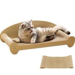 猫 爪研ぎ 麻 ベッド 天然サイザル麻 インテリア 爪とぎ 安定 耐摩耗性 ストレス解消 組み立て簡単（サイザル麻シート2枚の画像