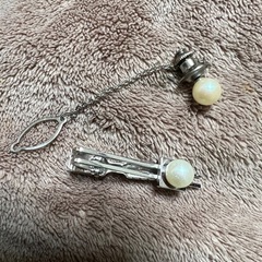 真珠ネクタイピン　タイタックセット