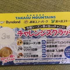 【値引き】ダイナ・高須・鷲ヶ岳スキー場リフト半額券