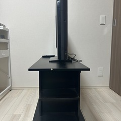 【TOSHIBA】REGZA 32型 液晶テレビ＆テレビ台 ブラックの画像