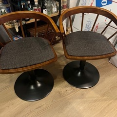 MYT EMT　回転式ダイニングチェア　ブラウン　2脚　カウンタ...