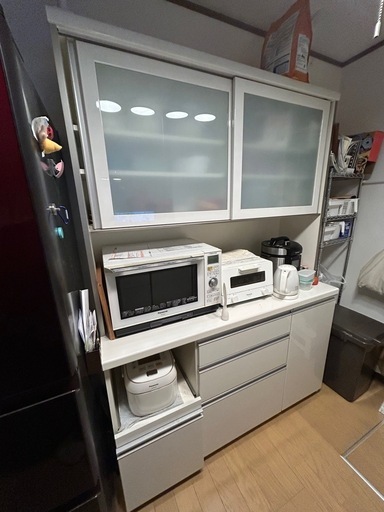 美品　食器棚　引き出し　ホワイト
