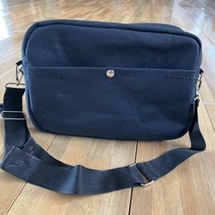 【ハンドメイド】国産帆布ショルダーバッグ 斜めがけ 黒【新品未使用】