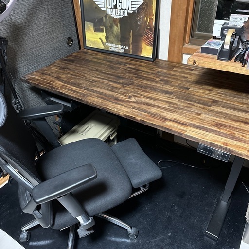 昇降式デスク、椅子セット