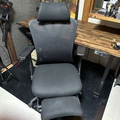 昇降式デスク、椅子セットの画像