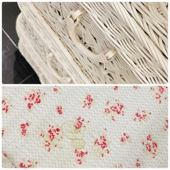 【定価36000円/楽天市場⭐︎4.7】ホワイトラタン蓋付きバスケットの画像