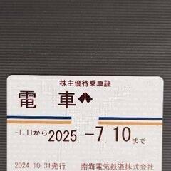 南海電鉄乗り放題■南海電鉄株主優待証■
