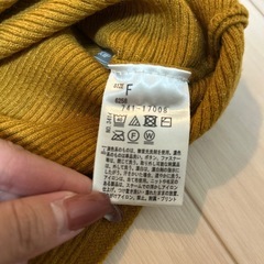 【美品】キラキラマスタードカラー ドルマンスリーブ 長袖ニット Fサイズの画像