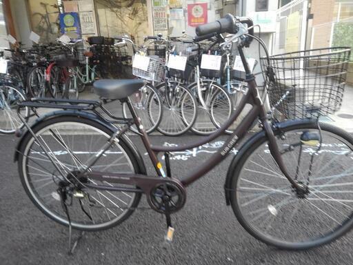 中古自転車３３６８　前後タイヤ新品！　２６インチ　６段ギヤ　LEDオートライト　キッキーと音がならない後輪ローラーブレーキ
