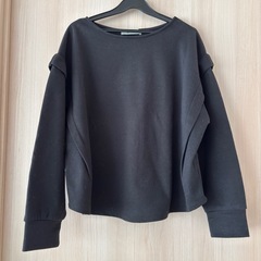 裏起毛nano universe プルオーバー黒ブラック