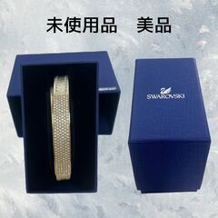 新品未使用 スワロフスキー(SWAROVSKI ) レザーブレスレット ゴールドの画像