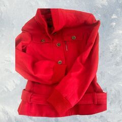 美品”HUGO BOSS/長袖ジャケット/赤/袖口リブ/S-Mサイズ相当/ D_020の画像