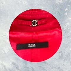 美品”HUGO BOSS/長袖ジャケット/赤/袖口リブ/S-Mサイズ相当/ D_020の画像