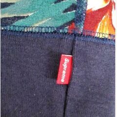 希少　Supreme　ボタニカル柄　フローラルパーカー　Lサイズ　カナダ製　スウェットフーディ　刺繍ロゴ　ネイビー　シュプリームの画像