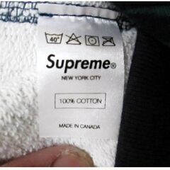 希少　Supreme　ボタニカル柄　フローラルパーカー　Lサイズ　カナダ製　スウェットフーディ　刺繍ロゴ　ネイビー　シュプリームの画像