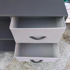 ★ 美品!! 収納チェスト リビングチェスト キャビネット 布製 引き出し 箪笥リビング収納 布製引き出し 収納ケース 衣類収納 軽量 コンパクトの画像