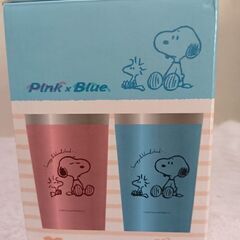 スヌーピー　ステンレスペアタンブラー（ピンク＆ブルー）の画像