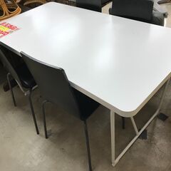 イケア ダイニングテーブル ミーティングテーブル イス4脚セット...