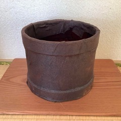 昭和レトロ　漆桶　花器　骨董　一閑張　伝統工芸品