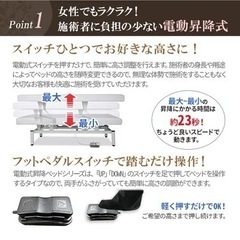 電動昇降 リクライニングマッサージベッド(有孔) ブラウンの画像