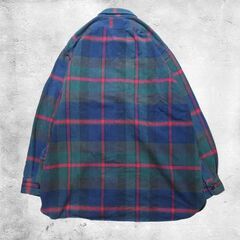 90s L.L.Bean CHAMOIS CLOTH SHIRT タータンチェック コットン シャモアクロスシャツ XL-Tの画像