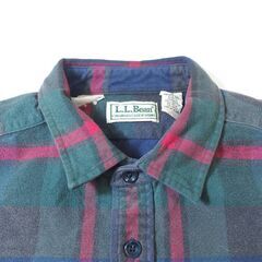 90s L.L.Bean CHAMOIS CLOTH SHIRT タータンチェック コットン シャモアクロスシャツ XL-Tの画像
