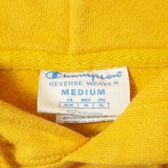 Champion REVERSE WEAVE チャンピオン プルオーバー パーカー スウェット イエロー Mサイズの画像