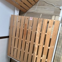 シングルベッドフレーム木製　白　すのこの画像