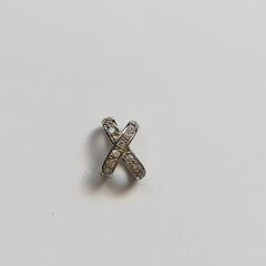【未使用】×柄（バツ　ダイヤモンド風飾り）ネックレスの画像