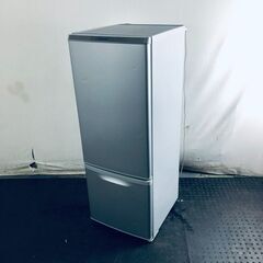 ID:rg220041 パナソニック Panasonic 冷蔵庫 一人暮らし 中古 2018年製 2ドア 168L シルバー ファン式 右開き NR-B17AW-S  【リユース品：状態B】【送料無料】【設置費用無料】