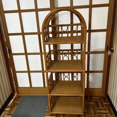 ＊商談中＊籐家具・４段・シェルフ・小物入れ