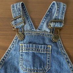 【ほぼ新品✨】デニムオーバーオール/サロペット　ベビー服👶🏻　オムツ交換楽々ボタンありの画像