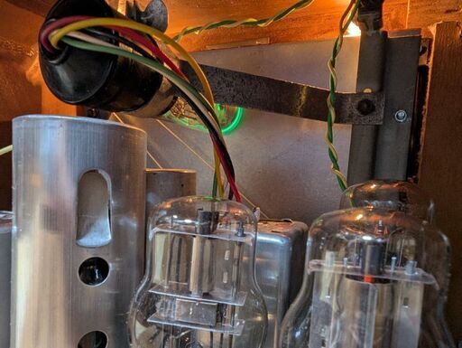 ガラス板パネル　ナショナルST真空管ラジオ　HS-800 マジックアイ