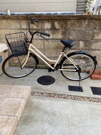 自転車　26インチ　アイボリー