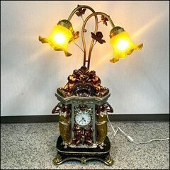 天使/エンジェル アンティーク調 置き時計 ライト2灯付き 札幌 東区 店頭引取り歓迎の画像