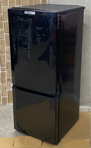 三菱 2ドア冷蔵庫 146L 2017年製 MR-P15A-B MITSUBISHI 黒 ブラック