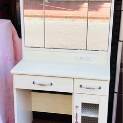 三面鏡ドレッサー 化粧棚 タンス 引き出し
