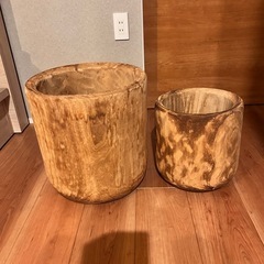 木製鉢カバー　L