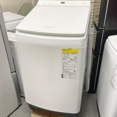 Panasonic パナソニック 縦型洗濯乾燥機 洗濯8kg 乾燥4.5kg 泡洗浄 NA-FW80K7-W ホワイト 2019年製 パワフル立体水流 自動投入