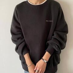 JUNOAH ミニロゴ刺繍オーバーサイズスウェットの画像
