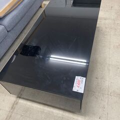 リサイクルショップどりーむ荒田店 No744 センターテーブル　ローテーブル　オールブラックカラー　両端引き出し付き♪　ガラス天板でお洒落　シックなブラックの画像