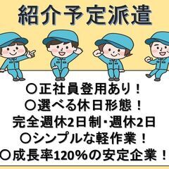 紹介予定派遣！/未経験者歓迎！/モクモク作業！/軽作業！/機械オ...