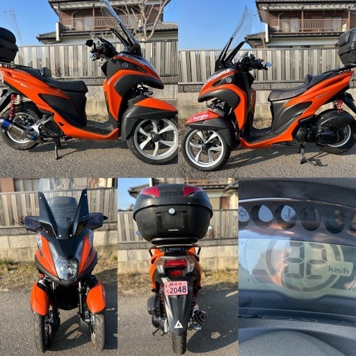 ⭐️自賠責令和8年4月.トリシティ125カスタム仕様❗️走行少^_^⭐️プラグなど新品交換で快調⭐️125ccピンクナンバー原付二種スクーター⭐️