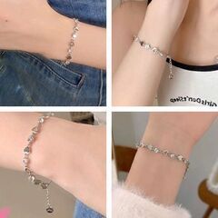 韓国/シルバーハートブレスレット（新品）の画像