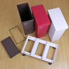 分別 ゴミ箱60L 横型 3分別ワゴン ふた付き プッシュ ( ごみ箱 ダスト ボックス おしゃれ)の画像