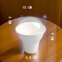 使い捨てデザートカップ ドーム蓋付き50個の画像