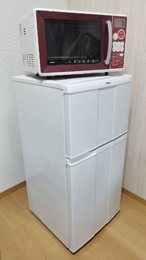 中古品　冷蔵庫電子レンジ洗濯機炊飯器オーブンと棚