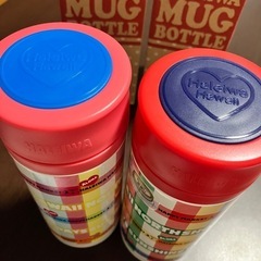 新品※チェック柄の水筒350m×2個セットの画像